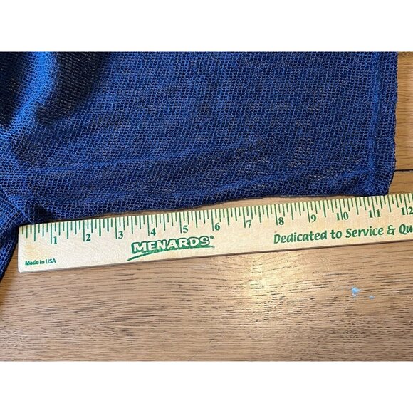 Picadilly‎ Size Large Blue Open Weave Mesh Cover Up Zip Beach Vacation Travel - Picture 7 of 11